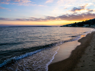 sunset on a Mediterranean beach