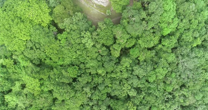 Mayan ruins aerial view
