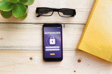 authorized Log In User Password Register Concept