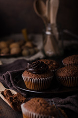 Chocolate muffins photography