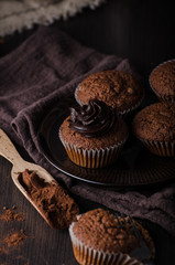 Chocolate muffins photography