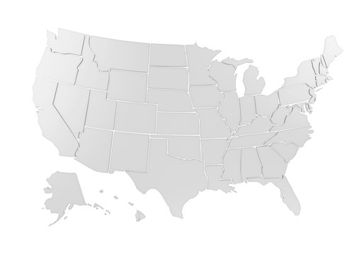 United States of America Map Isolated
