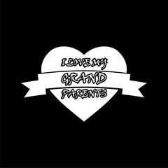 I love my grandparents celebration design icon or logo on dark background