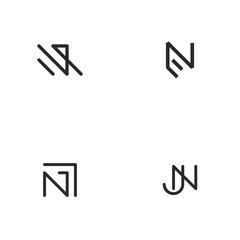 Fototapeta premium Letter N Set Idea Abstract Outline Creative Icon Modern Logo Design Template Element Vector