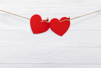 hearts hanging on a string, love story