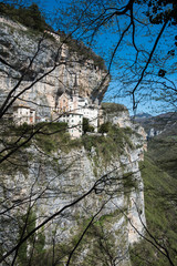 Church built into a cliff face in Northern Italy