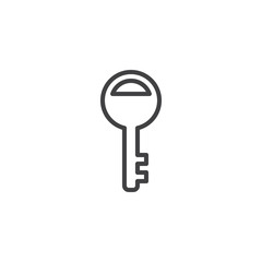 Key outline icon. linear style sign for mobile concept and web design. Secure key simple line vector icon. Password symbol, logo illustration. Pixel perfect vector graphics