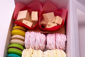 A set of sweets. In the box.