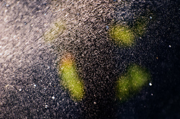 Blurred rain splashing over a natural soft focus background. Natural concept for creative designs.