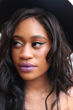 Black women with makeup