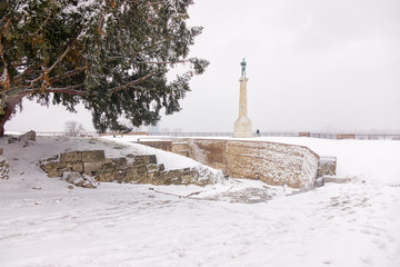 " Victor " Monument under the snow