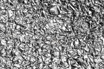 Crumpled aluminum foil, closeup