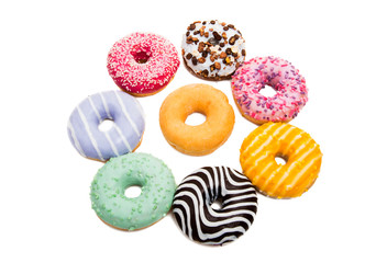 donuts in glaze isolated