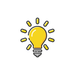 Lightbulb icon in a flat design. Vector illustration