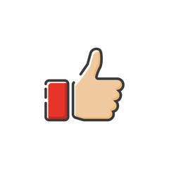 Like icon in a flat design. Vector illustration