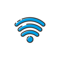 Wifi icon in a flat design. Vector illustration