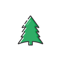 Spruce icon in a flat design. Vector illustration