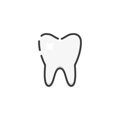 Tooth icon in a flat design. Vector illustration
