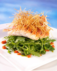 RED SNAPPER WITH ROCKET AND LEEKS