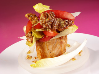 PORK FILLET WITH WALNUTS AND CHICORY