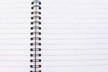 empty white page of notebook.