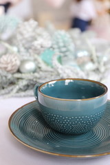 Christmas decoration with blue cup