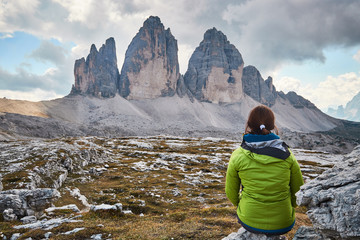 montañas Dolomitas de turismo por Italia, las tres cimas de lavadero, fotos paisaje de montaña