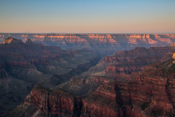 panoramic view of grand canyon at sunset