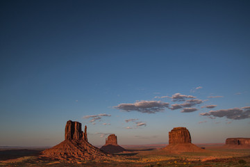 view of the monument valley in the evening