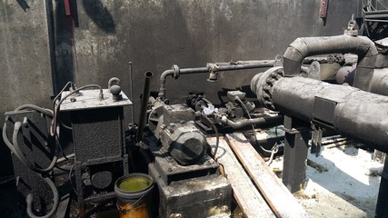 Storage bunker- c tank  inside the used oil room, and that tank was also heated by steam and have explosion proof equipment  for  valve,motor, pump and fire protection