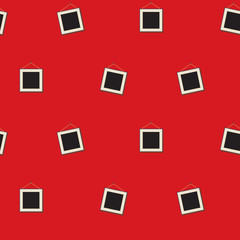 Seamless pattern of the picture of the Black Square on red