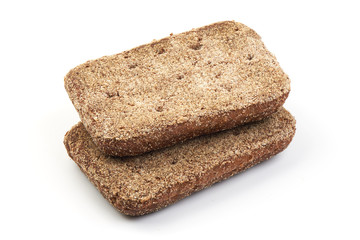 Rye cracker snack bread, isolated on white background. Close-up