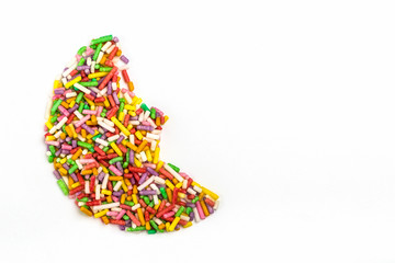 freigestellter Mond aus Zuckerstreusel