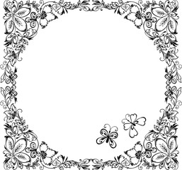 Vector decorative frame of fabulous leaves
