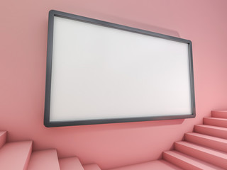 Mock up. Blank billboard outdoor advertising, public information board. 3D