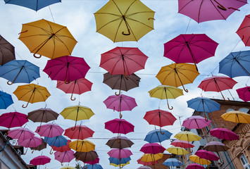 Fototapeta na wymiar Colorful Umbrella Roof.