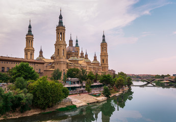 Cathedral-Basilica of Our Lady of the Pillar by the river, Zaragoza, Spain