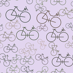 Seamless conceptual background outline of bicycle for design catalog or texture. Wallpaper, shape, drawing & vector.