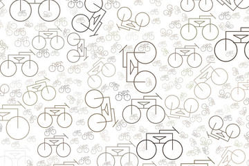 Conceptual background outline of bicycle for design catalog or texture. Decoration, shape, wallpaper & web.