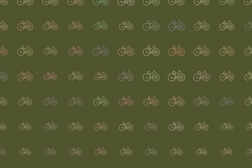 Decorative and hand drawn outline of bicycle illustrations. Template, graphic, drawing & art.