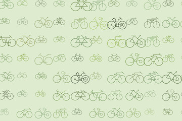 Decorative and hand drawn outline of bicycle illustrations. Wallpaper, pattern, colorful & backdrop.