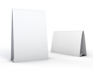 Stand for booklets with white sheets of paper. Mockup. 3D