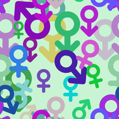 Seamless sign of male or female background hand drawn, good for graphic design. Texture, abstract, shape & backdrop.