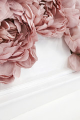 decorative paper pink pale flowers peonies