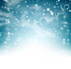 Abstract shiny winter poster with snow, wind and blizzard.