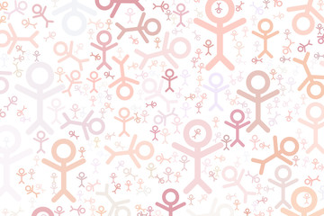 Sign of people or human illustrations background abstract, hand drawn texture. Decoration, repeat, surface & outline.