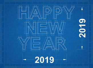 Happy New year 2019 - Blueprint