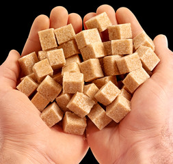 HANDFUL OF DEMERARA SUGAR CUBES