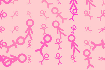 Decorative and hand drawn sign of people or human illustrations. Web, messy, wallpaper & drawing.