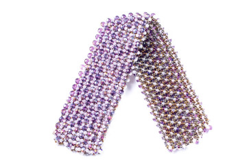 Handmade jewelry close up. Isolated fashion items.